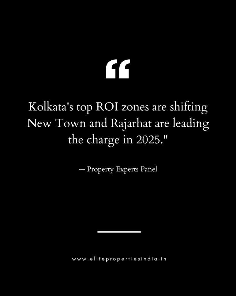 infographic stating Kolkatas top ROI zones are shifting New Town and Rajarhat are leading